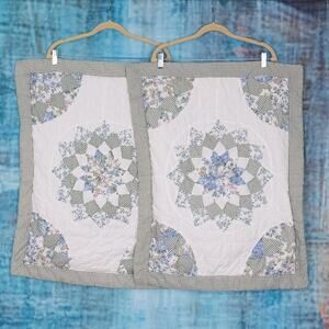 Sunham Home Cottagecore Quilted Standard Size Pillow Shams (2) Gingham & Floral